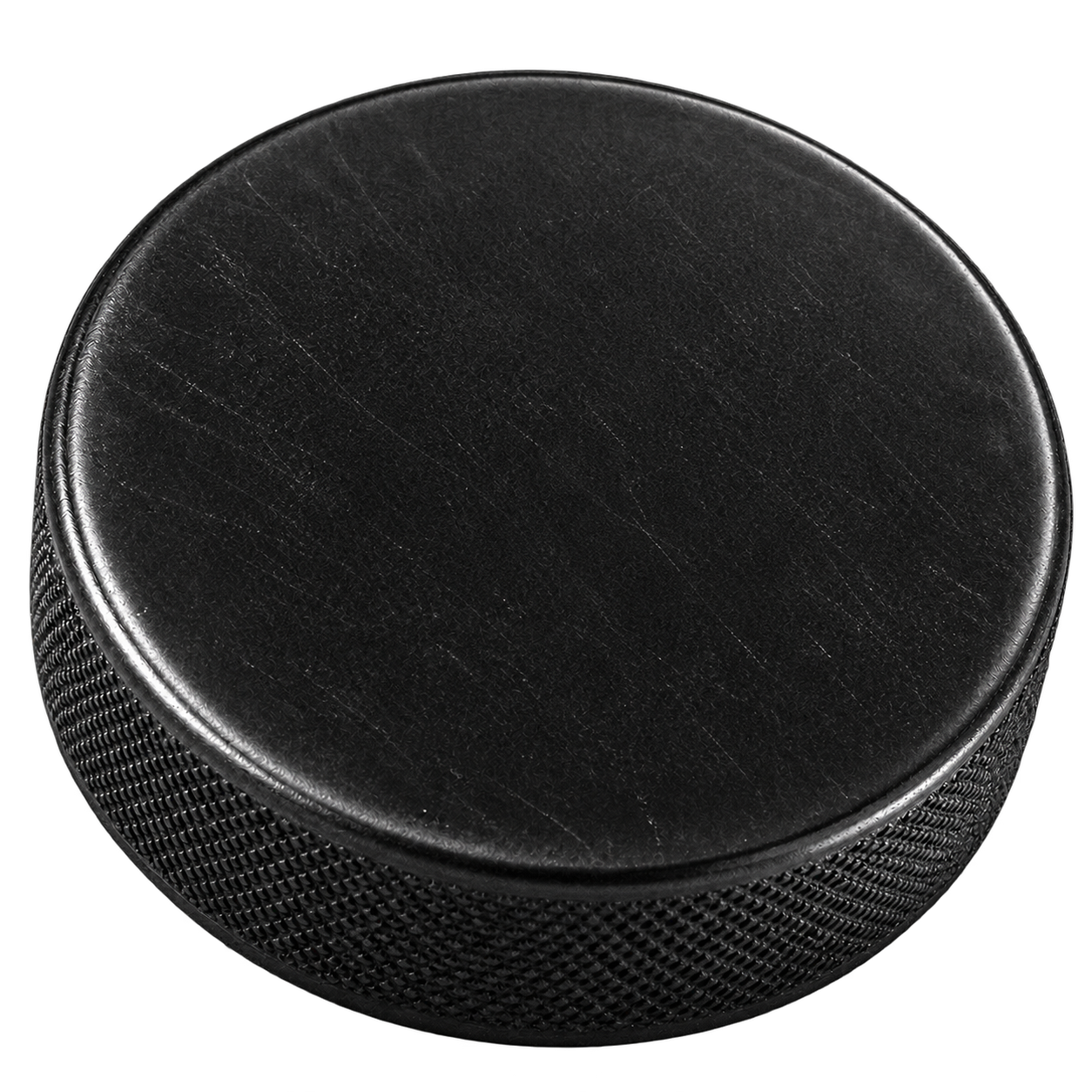 Plain unprinted black practice hockey puck