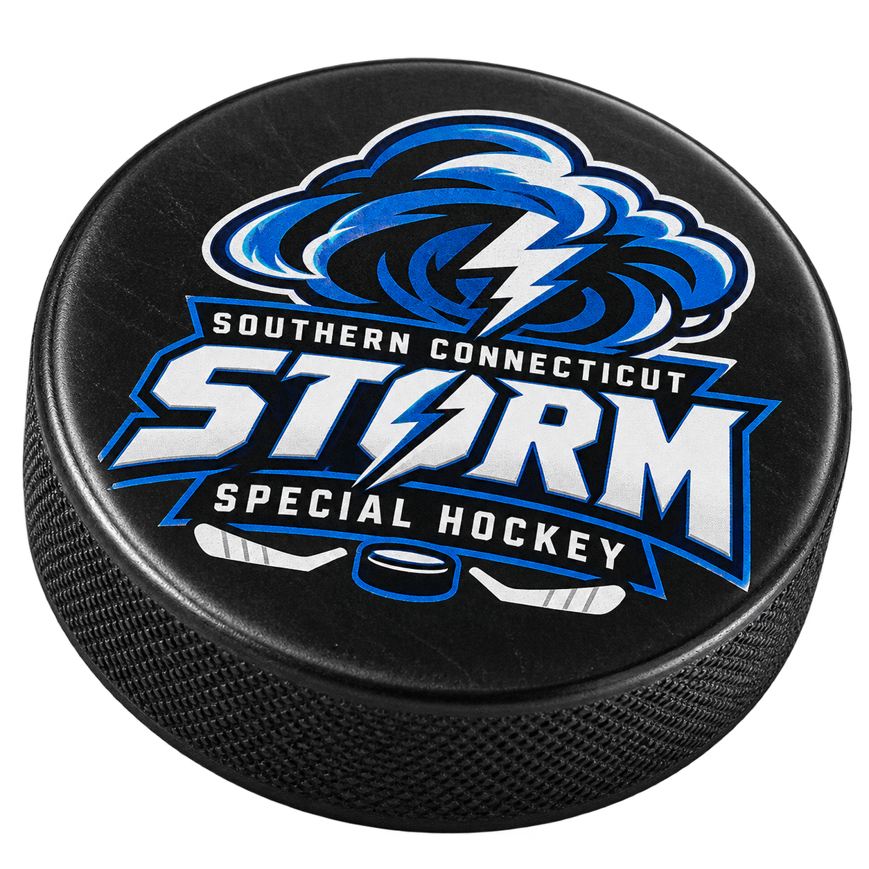 Concept Storm-branded custom printed hockey puck